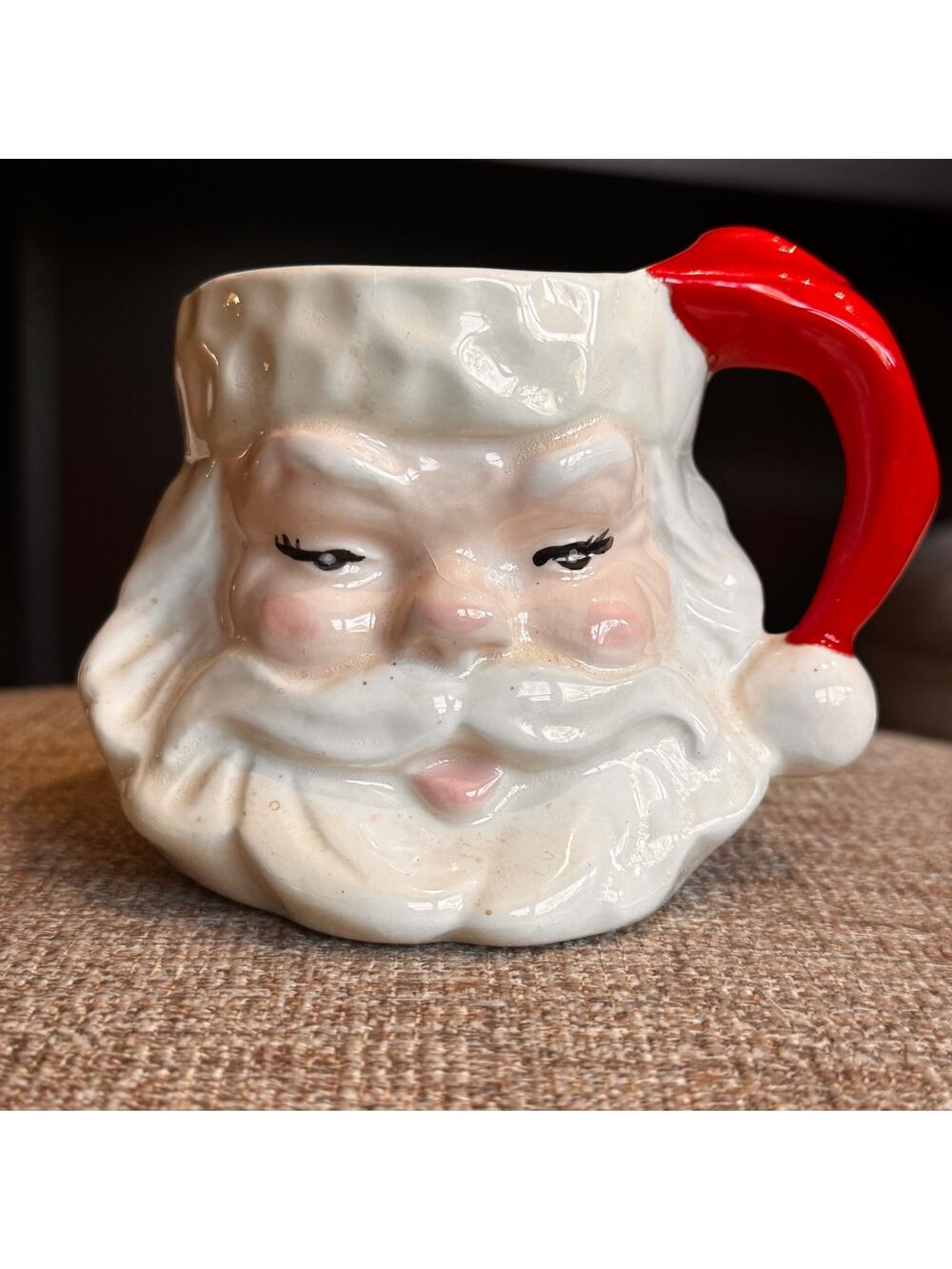 Vintage Santa Claus Mug Medium-Sized Handmade in Great Condition 1980s